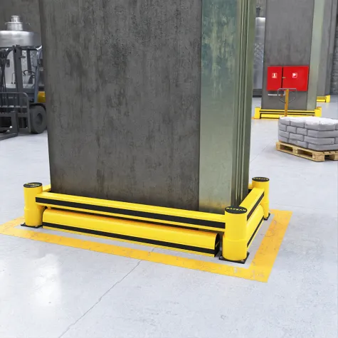 Proteção Flexível de Coluna 1R com Rodapé