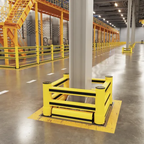 Proteção Flexível de Coluna 2R com Rodapé