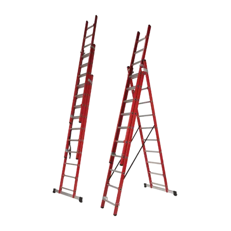 Escada Profissional Transformável em Fibra de Vidro Fibra X3